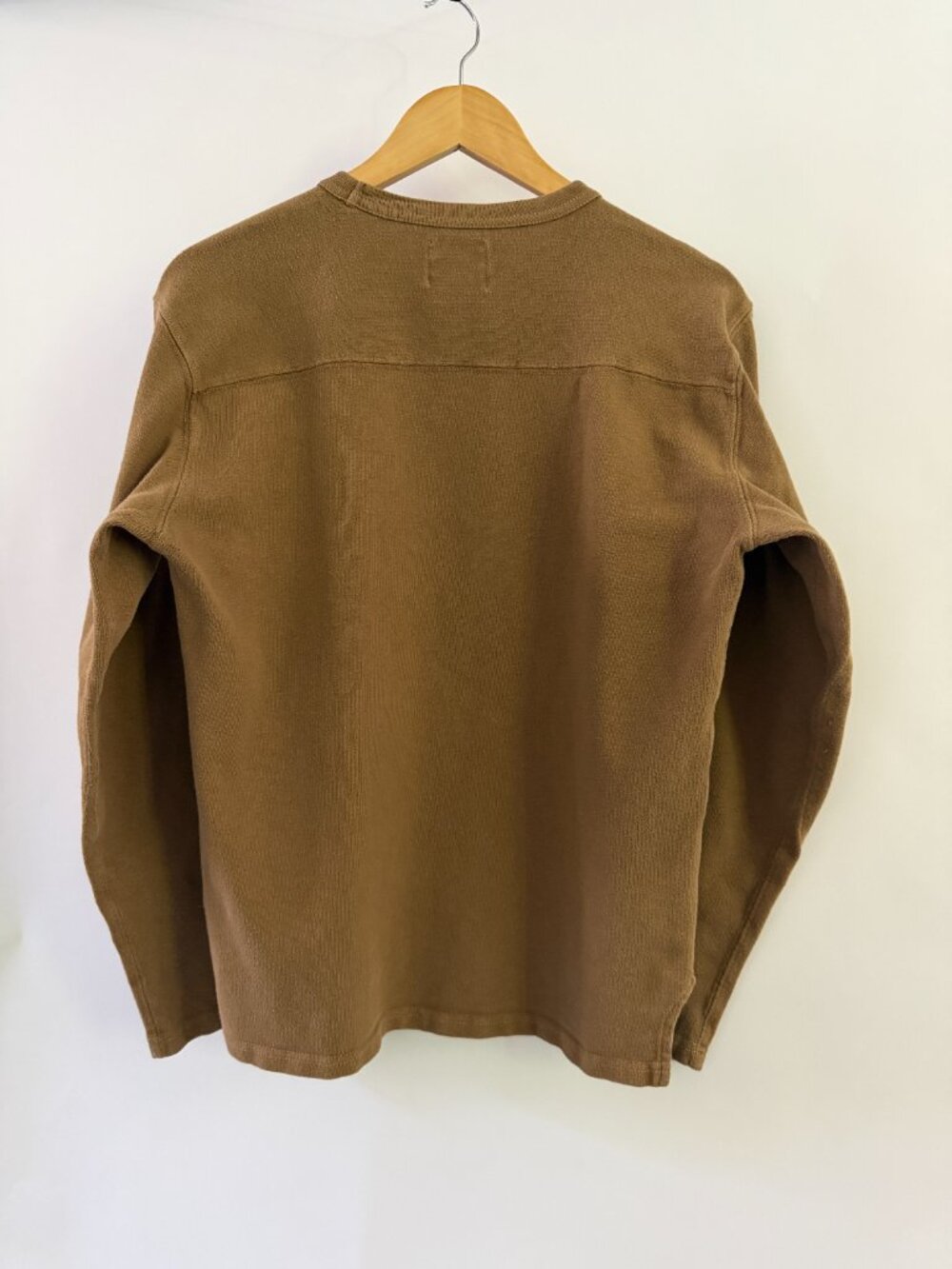 Buck Mason Field Rugby Crew Men's Golden Olive Long-Sleeve Cotton Shirt Medium - Picture 5 of 5